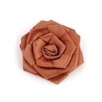 Украшение пришивные арт.Р-007 Роза атласная 7х7 см цв.св.коричневый