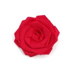 Украшение пришивные арт.Р-007 Роза атласная 7х7 см цв.т.красный