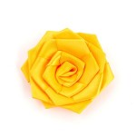 Украшение пришивные арт.Р-007 Роза атласная 7х7 см цв.желтый