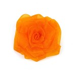 Украшение пришивные арт.Р-018 Роза капроновые 8см цв.оранжевый