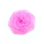 Украшение пришивные арт.Р-029 Роза капроновые 8см цв.яр.розовый