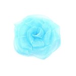 Украшение пришивные арт.Р-064 Роза капроновые 8см цв.голубой