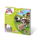 FIMO kids farm&play набор для создания украшений `Ферма`, состоящий из 4-ти блоков по 42 гр. , стек для моделирования, инструкция, игровая фоновая сце